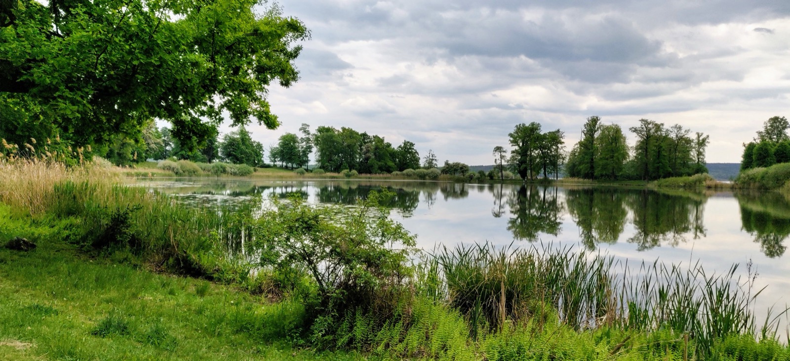 Das Ufer der Havel bei Werder mit Booten am Anleger