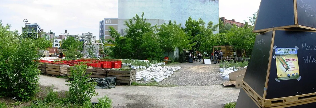 Prinzessinnengärten am Moritzplatz in Berlin-Kreuzberg, urbaner Gemeinschaftsgarten